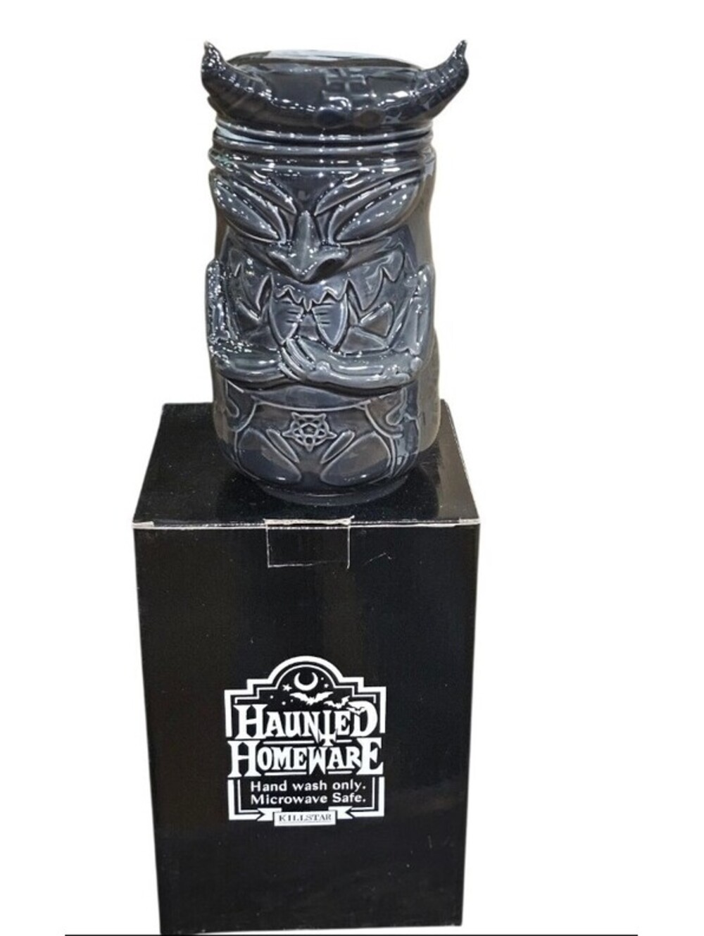 Killstar Tiki Demon Ceramic Jar Cookie Candy Jar 8" NEW